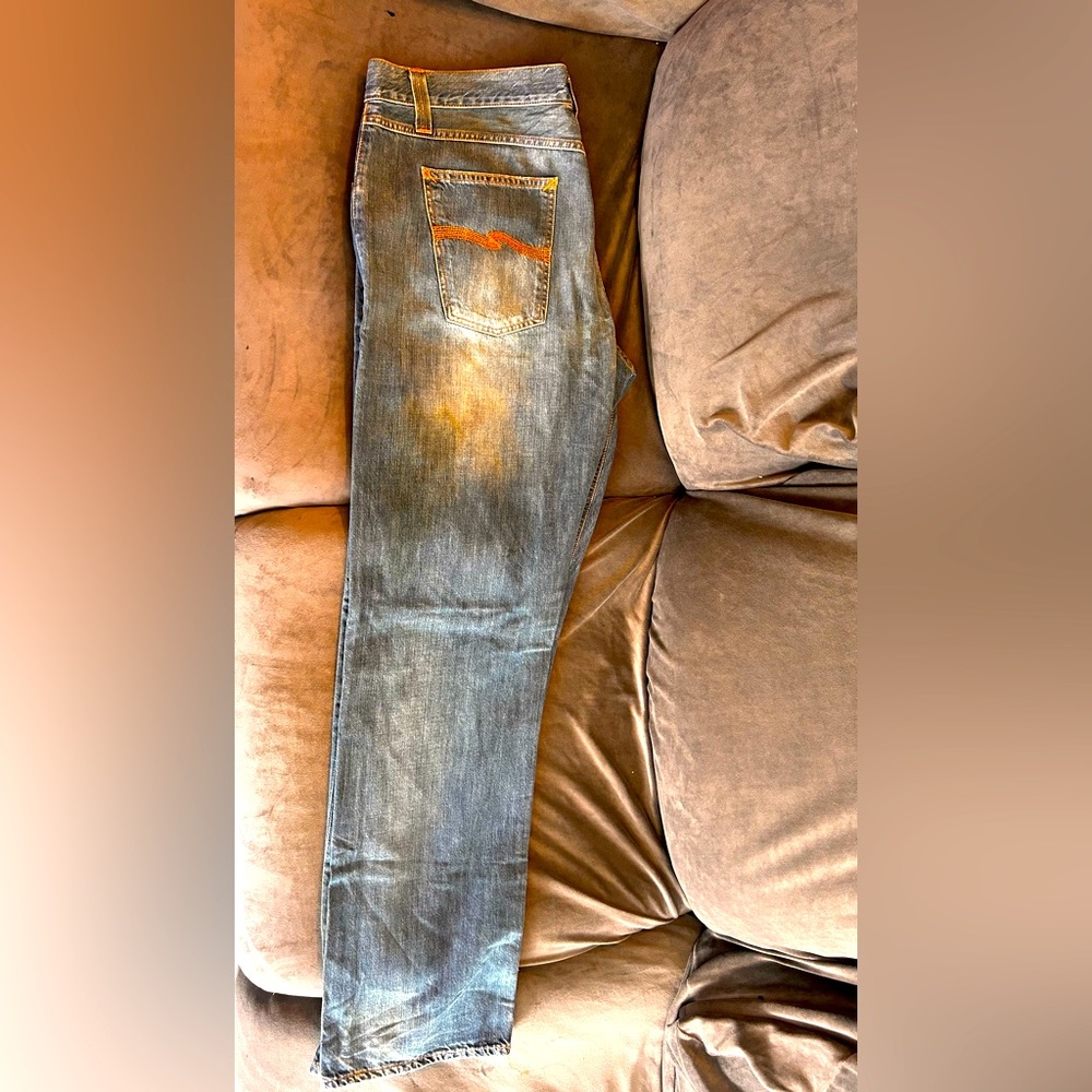 Nudie Jeans Relaxed Fit in Blue and Tan